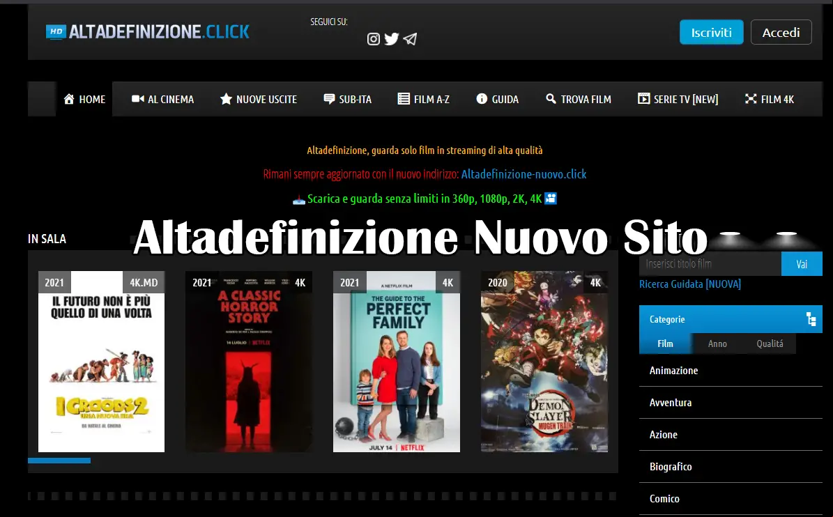 Altadefinizione Nuovo Sito 2021: Altadefinizione Nuovo Dominio